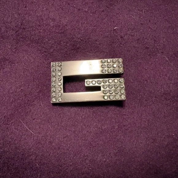 Geometric Crystal Embellished Rectangular Buckle - Picture 2 of 3